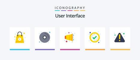 User Interface Flat 5 Icon Pack Including . notice. half. error. tick. Creative Icons Design vector