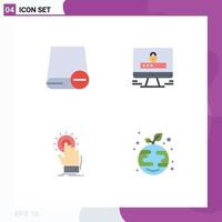 4 Flat Icon concept for Websites Mobile and Apps computers touch gadget internet hand Editable Vector Design Elements