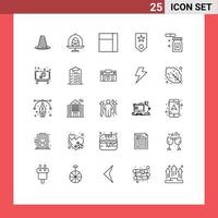 Set of 25 Modern UI Icons Symbols Signs for tablet rank food one circled Editable Vector Design Elements