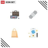 Pack of 4 creative Flat Icons of business shopping keyboard set mobile Editable Vector Design Elements