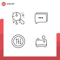 Universal Icon Symbols Group of 4 Modern Filledline Flat Colors of asian preferences instrument communication cleaning Editable Vector Design Elements