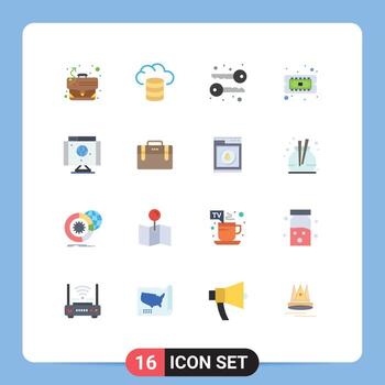 dieciséis temático vector plano colores y editable símbolos de tecnología Internet llaves computadora UPC editable paquete de creativo vector diseño elementos