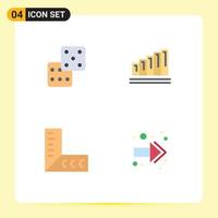 Universal Icon Symbols Group of 4 Modern Flat Icons of casino tools analytics business back Editable Vector Design Elements