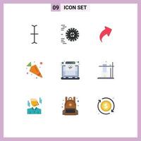 Universal Icon Symbols Group of 9 Modern Flat Colors of science online right internet cloud Editable Vector Design Elements