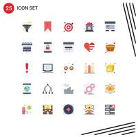 Group of 25 Flat Colors Signs and Symbols for interface call goal action plug Editable Vector Design Elements