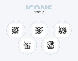 puesta en marcha línea icono paquete 5 5 icono diseño. objetivo cliente. SEO ojo. dinero. grafico vector