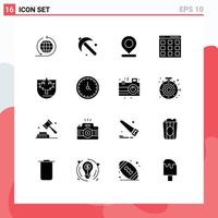 16 Creative Icons Modern Signs and Symbols of canada security map user interface Editable Vector Design Elements