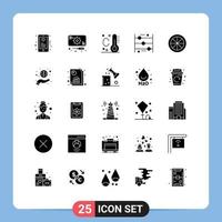 Set of 25 Modern UI Icons Symbols Signs for lemon food thermometer holiday learning calculator Editable Vector Design Elements