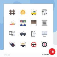 Modern Set of 16 Flat Colors and symbols such as clean configuration car seo mobile Editable Pack of Creative Vector Design Elements