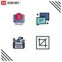 Set of 4 Modern UI Icons Symbols Signs for compass game location thanksgiving facebook Editable Vector Design Elements