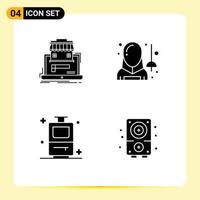 User Interface Pack of 4 Basic Solid Glyphs of business sport data avatar travel Editable Vector Design Elements