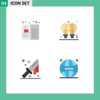 4 Creative Icons Modern Signs and Symbols of book business drink idea cut Editable Vector Design Elements