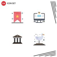 4 Flat Icon concept for Websites Mobile and Apps bookmark business user report building Editable Vector Design Elements