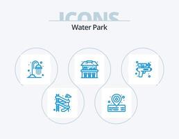 Water Park Blue Icon Pack 5 Icon Design. . park. shower. water. gun vector