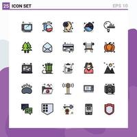 Set of 25 Modern UI Icons Symbols Signs for knowledge pie mind finance business Editable Vector Design Elements