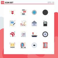 Group of 16 Modern Flat Colors Set for document accuracy communication wifi connection Editable Pack of Creative Vector Design Elements