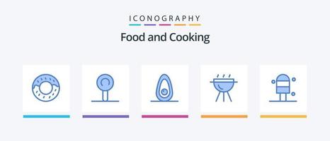 Food Blue 5 Icon Pack Including . bbq. . Creative Icons Design vector