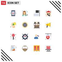 16 Thematic Vector Flat Colors and Editable Symbols of human communication align real contact Editable Pack of Creative Vector Design Elements