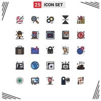 Set of 25 Modern UI Icons Symbols Signs for analytics mirror target flip day Editable Vector Design Elements