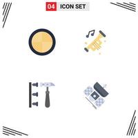 Group of 4 Flat Icons Signs and Symbols for decoration erroneously accessories noise inefficient Editable Vector Design Elements