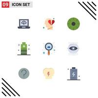 Set of 9 Modern UI Icons Symbols Signs for growth power fresh essential battery Editable Vector Design Elements