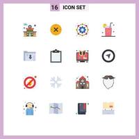 Modern Set of 16 Flat Colors and symbols such as server data configuration summer healthy Editable Pack of Creative Vector Design Elements