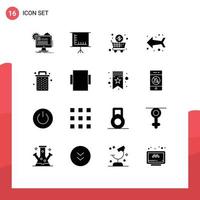 Stock Vector Icon Pack of 16 Line Signs and Symbols for delete basket business direction arrow Editable Vector Design Elements