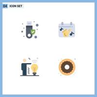 Modern Set of 4 Flat Icons and symbols such as security man usb play dessert Editable Vector Design Elements