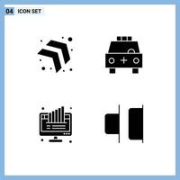 4 Creative Icons Modern Signs and Symbols of arrow chart ambulance transport monitor Editable Vector Design Elements