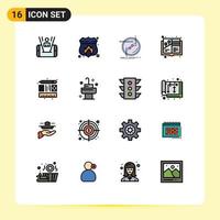 16 Creative Icons Modern Signs and Symbols of creative illustration chain design wire Editable Creative Vector Design Elements