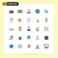 Stock Vector Icon Pack of 25 Line Signs and Symbols for text frame programming design education Editable Vector Design Elements