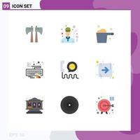 Modern Set of 9 Flat Colors Pictograph of contact call detergent attach keyboard Editable Vector Design Elements