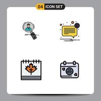 4 Creative Icons Modern Signs and Symbols of search mail hunting resume not Editable Vector Design Elements
