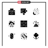 9 Creative Icons Modern Signs and Symbols of form services cresent hosting server cloud Editable Vector Design Elements