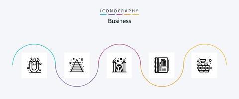 negocio línea 5 5 icono paquete incluso problema. lógica. diseño. cuadro. anual reporte vector