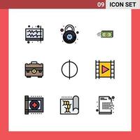 9 Creative Icons Modern Signs and Symbols of business bag secure currency flow Editable Vector Design Elements