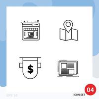 4 4 creativo íconos moderno señales y símbolos de en línea moneda en línea Tienda puntero Finanzas editable vector diseño elementos