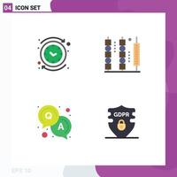 4 Flat Icon concept for Websites Mobile and Apps backward stick reverse food question Editable Vector Design Elements