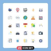 25 Universal Flat Colors Set for Web and Mobile Applications interface gestures location body language digital Editable Vector Design Elements