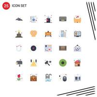 Modern Set of 25 Flat Colors Pictograph of computing board internet typing room Editable Vector Design Elements