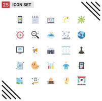 Stock Vector Icon Pack of 25 Line Signs and Symbols for spread refresh interface back design Editable Vector Design Elements