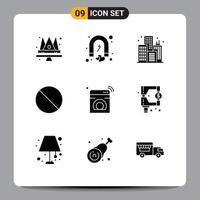 9 Thematic Vector Solid Glyphs and Editable Symbols of iot prohibited romance no cancel Editable Vector Design Elements