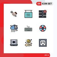 9 Creative Icons Modern Signs and Symbols of keyboard pollution sports poisonous server download Editable Vector Design Elements