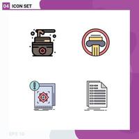 Universal Icon Symbols Group of 4 Modern Filledline Flat Colors of sauna standard column decoration information Editable Vector Design Elements