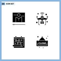 Universal Icon Symbols Group of Modern Solid Glyphs of broadcast wifi media player internet fitness Editable Vector Design Elements