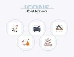 Road Accidents Flat Icon Pack 5 Icon Design. road. accident. danger. accident. clipart vector