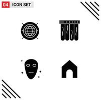 Pictogram Set of 4 Simple Solid Glyphs of internet space computing summer instagram Editable Vector Design Elements