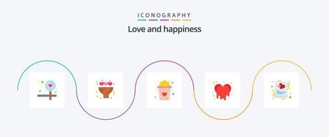 Love Flat 5 Icon Pack Including . marry. snacks love. love. heart vector