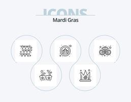 Mardi Gras Line Icon Pack 5 Icon Design. . gift. sun. bonus. eye vector