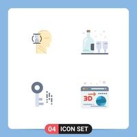 4 Flat Icon concept for Websites Mobile and Apps wait security male glass web Editable Vector Design Elements